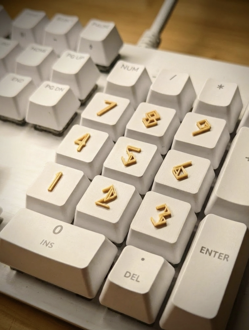 Simple Expedition Numbers Keycap Set (x10)